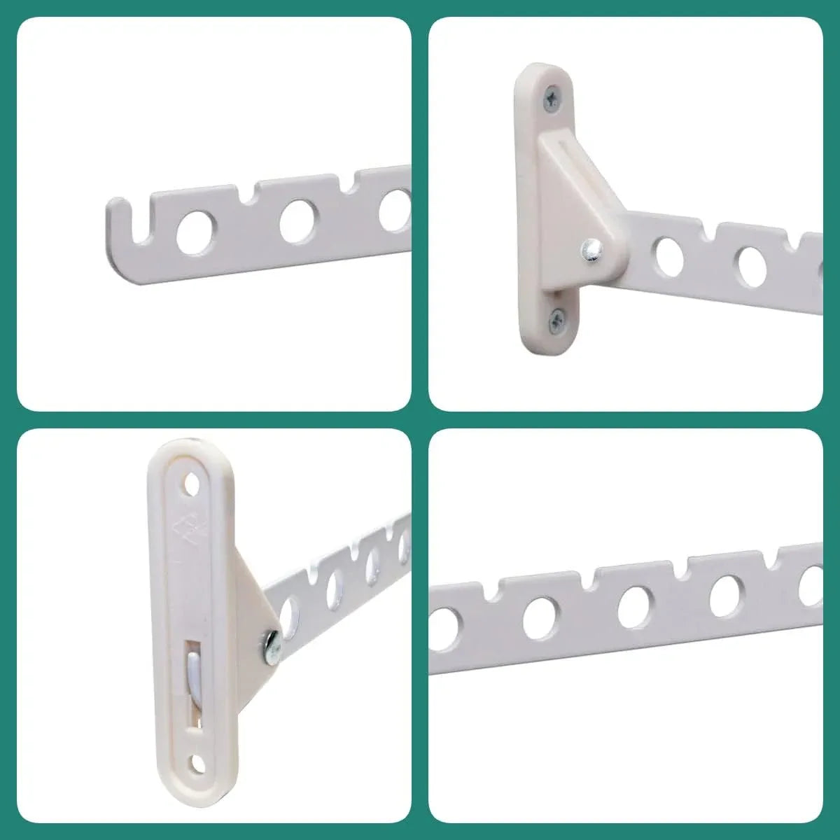 PRIOstahl White Foldable 310mm Wall-Mounted Clothes Hanger Set - Gomix Brands Outlet