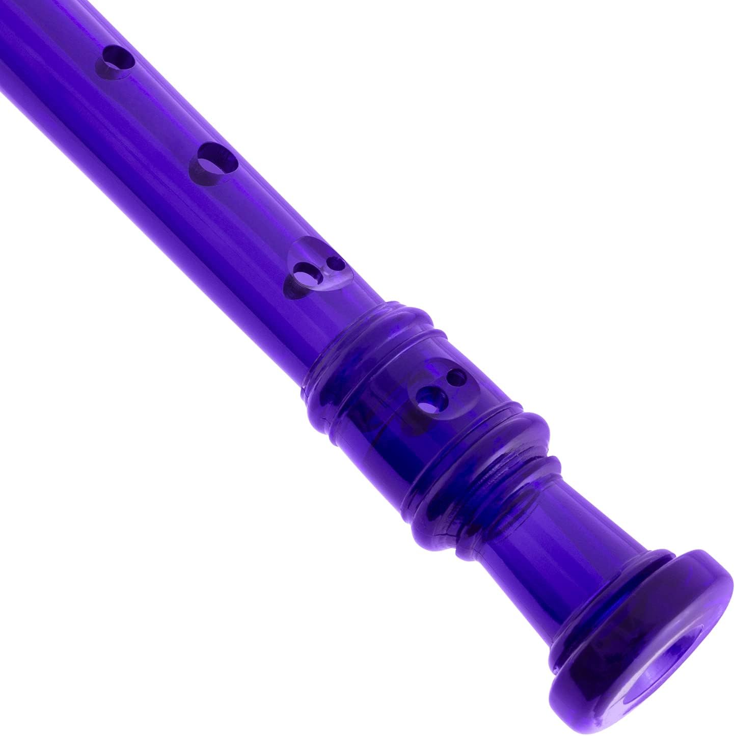 World Rhythm Purple 3-Piece Soprano Recorder with Bag & Cleaning Rod