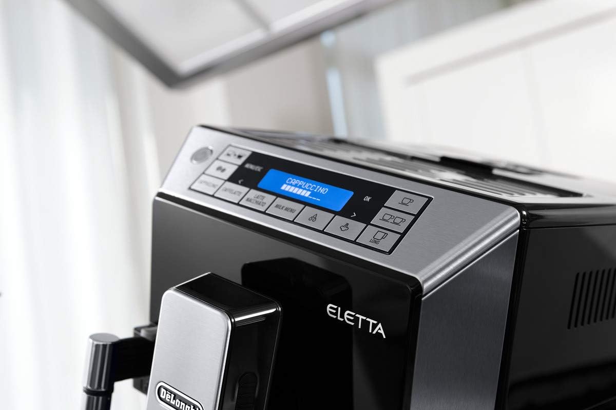 De'Longhi Eletta Cappuccino Top Automatic Coffee Machine, Black, Bean-to-Cup