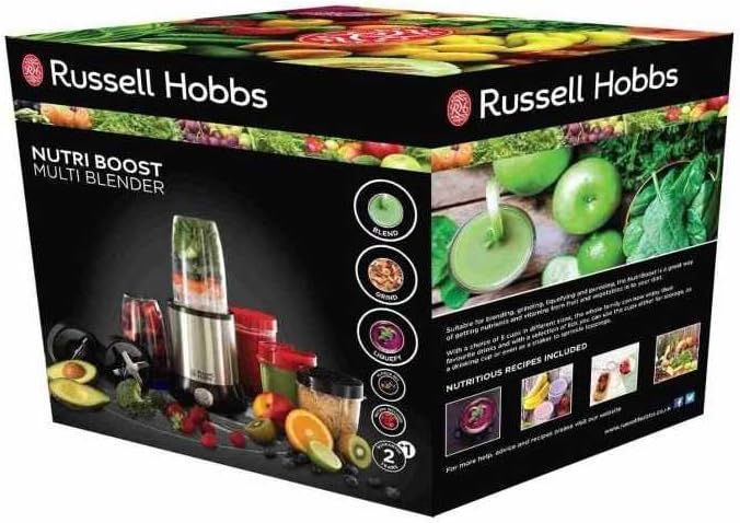 Russell Hobbs NutriBoost Multifunctional Blender: Powerful 0.9 HP Motor, 22,000 RPM, 5 BPA-Free Containers
