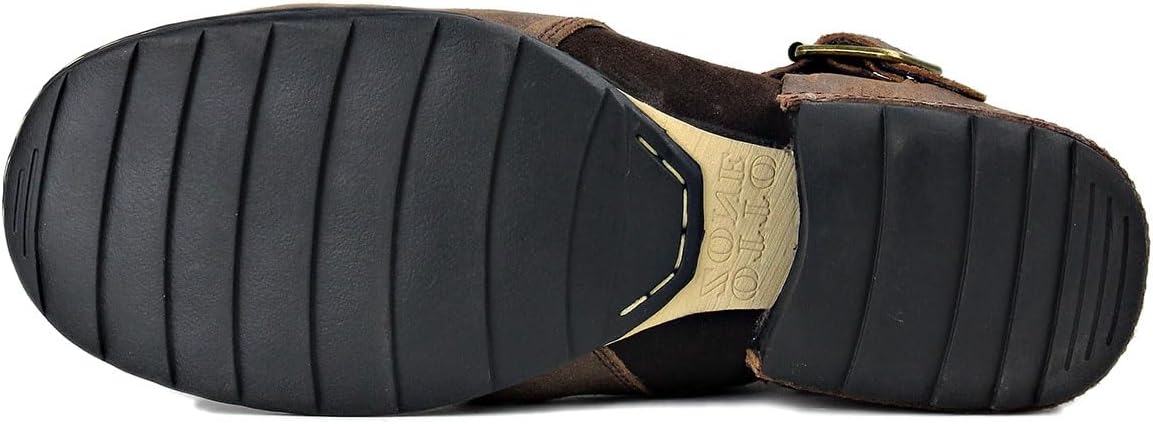 OSSTONE Men's Moto Leather Boots with Side Zipper