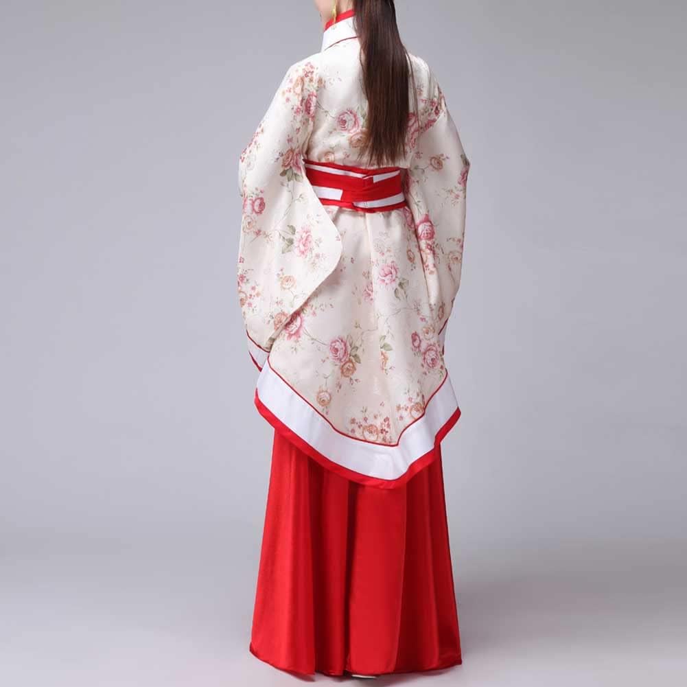 Elegant Floral Hanfu Dress for Women – Traditional Chinese Han Dynasty Style