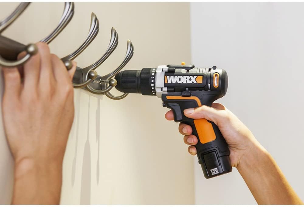 WORX WX128 12V Cordless Drill Driver Kit with 2-Speed & LED Light