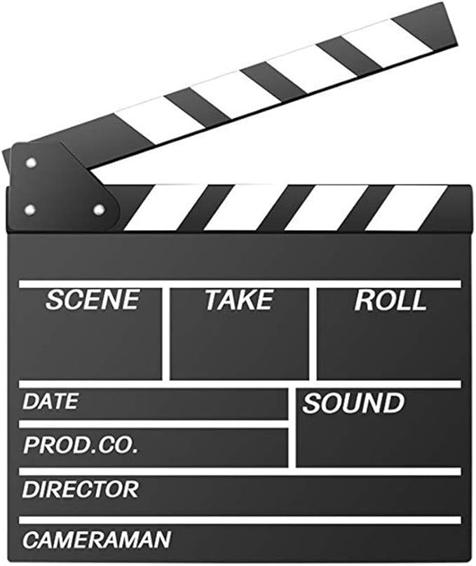 Movie Film Clap Board - Hollywood Clapper Board with Pen