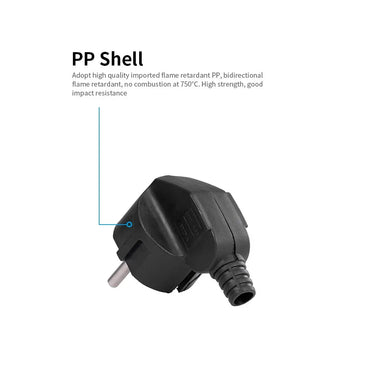 Decdeal 16A EU Removable Plug - Black, High-Strength Nickel-Plated Copper - Gomix Brands Outlet