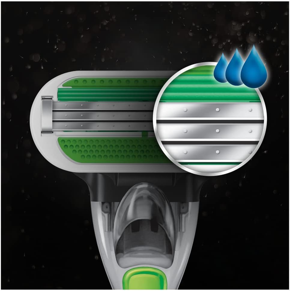 Gillette Men's Body Razor with Triple Blade, Wet Shave, Green