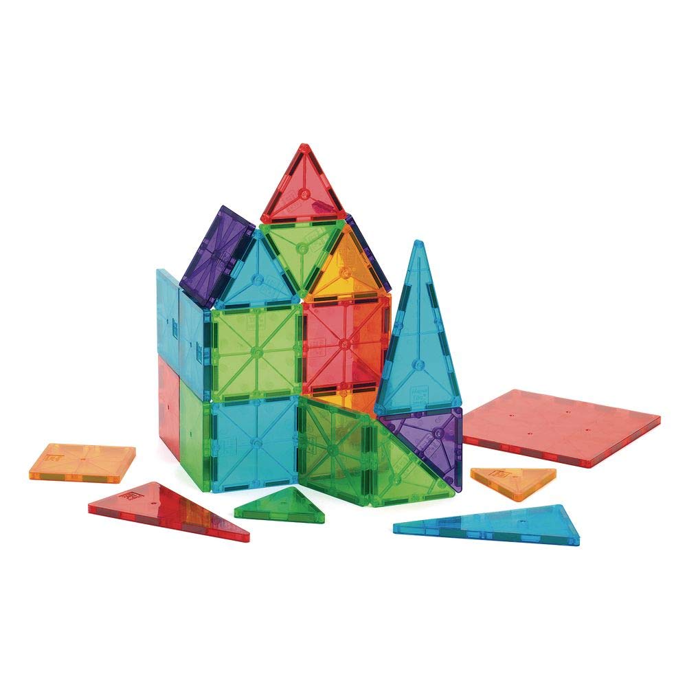 Magna-Tiles Translucent Colours 100-Piece Set – Bright, Magnetic Building Tiles