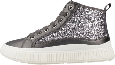 Geox Laquinny Girls Breathable Black Basketball Trainer Size 35 EU