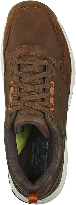 Skechers Rozier Mancer Men's Brown Leather Trainers with Memory Foam