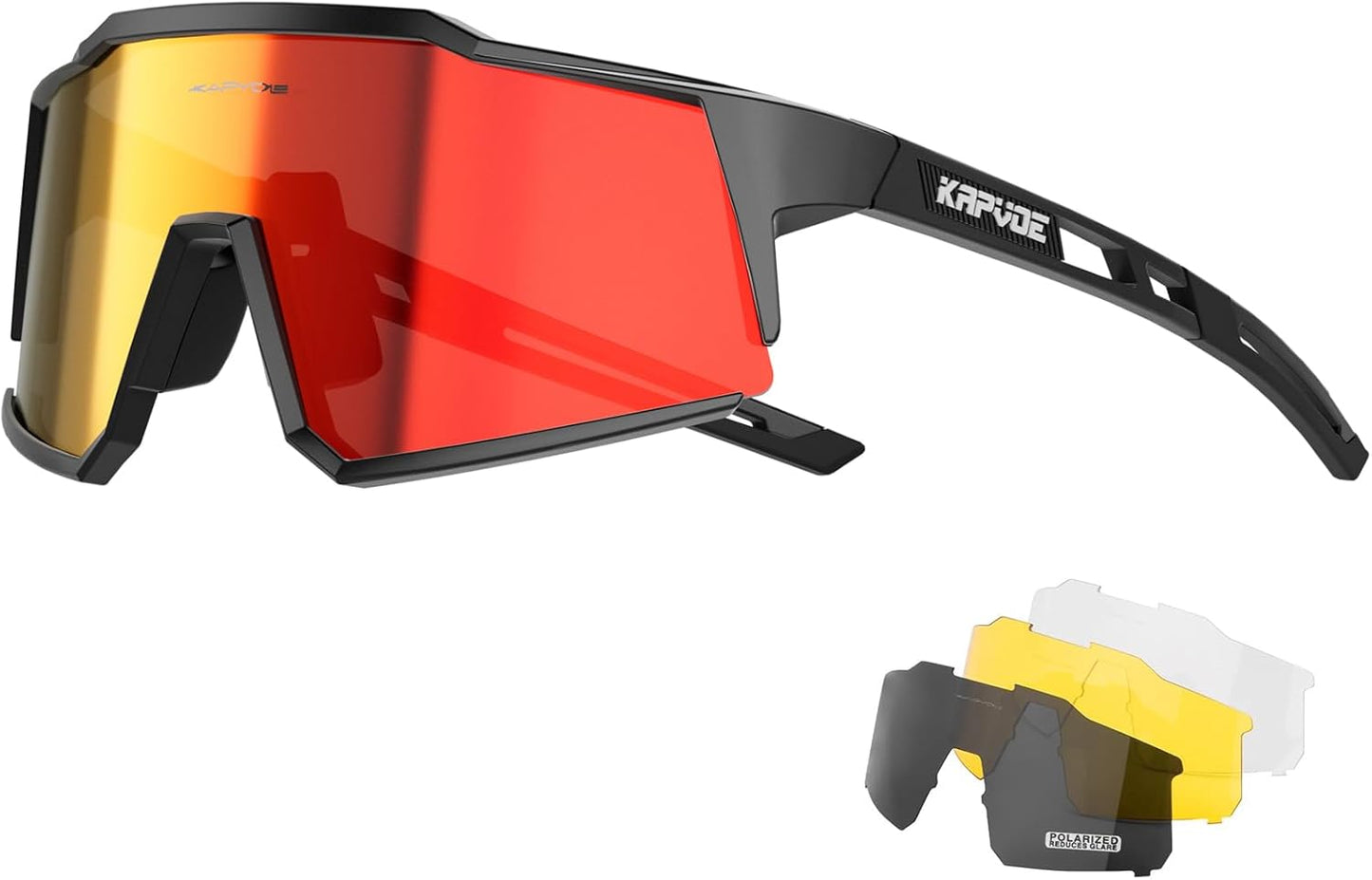 KAPVOE Ultra-Light Polarised Cycling Glasses with Interchangeable Lenses