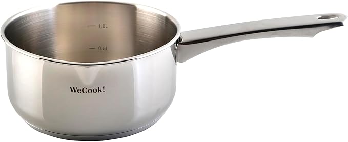 WECOOK! 12 cm Pro Stainless Steel Saucepan – 700 ml, Matte Finish