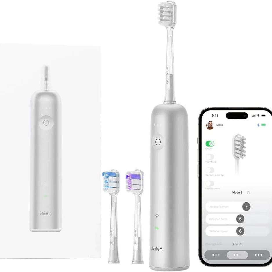 Laifen Wave Ultrasonic Oscillating‑Vibration Electric Toothbrush with 3 Heads - Gomix Brands Outlet
