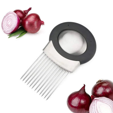 Stainless Steel Onion Holder Slicer Aid for Fruits Vegetables - Gomix Brands Outlet