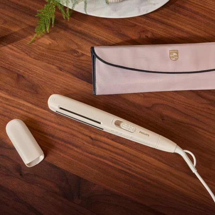 Philips 8000 Series Straightening Iron - SplitStop Technology, Warm Beige