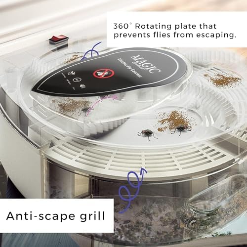 MAGIC SELECT Electric Fly Catcher: 360° Rotating USB-Powered Fly Trap for Home & Kitchen