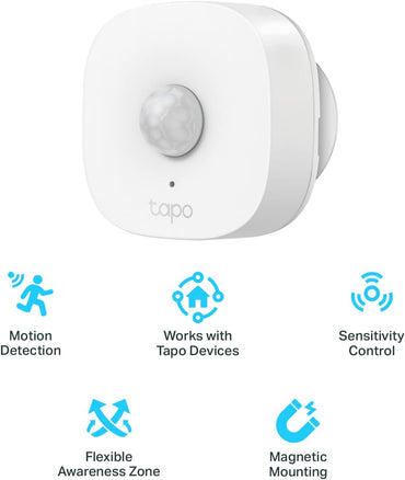 TP-Link Tapo T100 White Motion Sensor – Battery-Powered Smart Detector