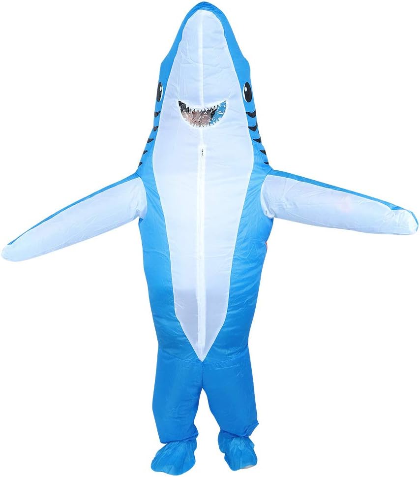 Blue Shark Battery Powered Inflatable Costume for Halloween Parties