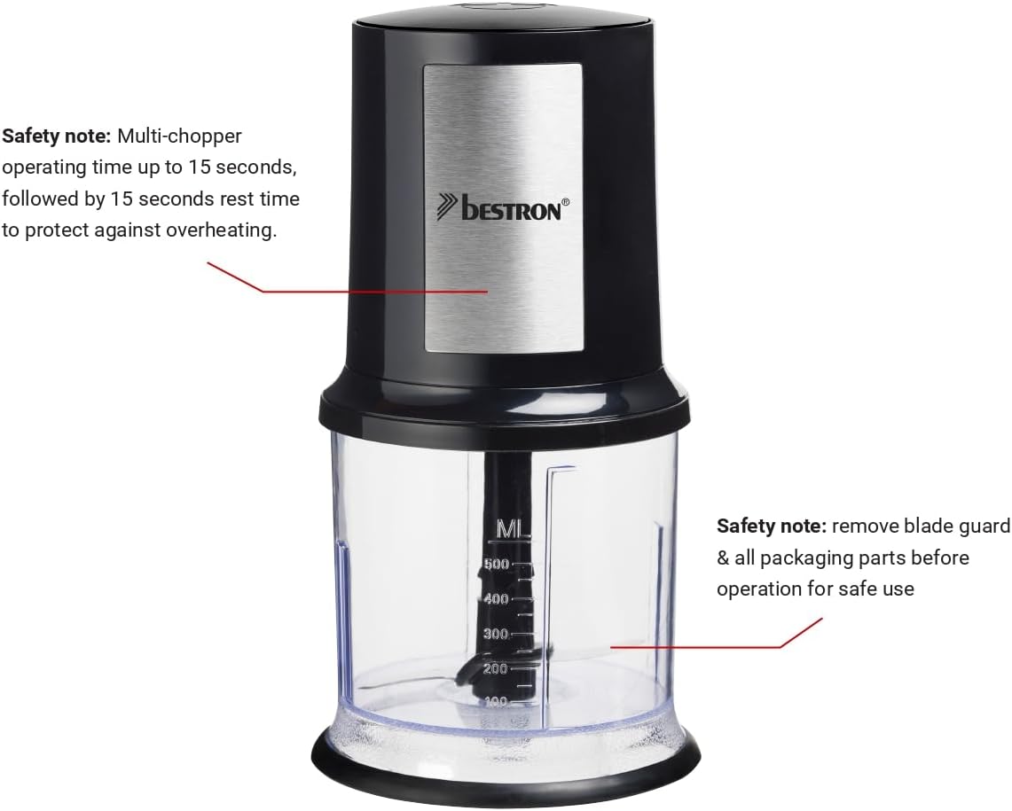 Bestron AKC200 400W Electric Multi-Chopper with 500ml Bowl