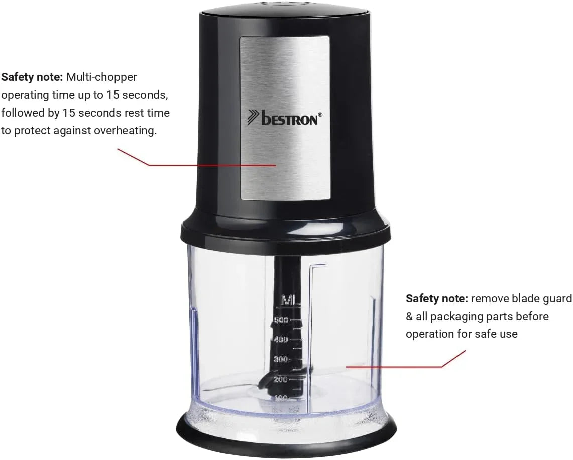 Bestron AKC200 400W Electric Multi-Chopper with 500ml Bowl - Gomix Brands Outlet