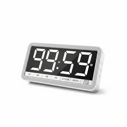 VOCOO Digital Kitchen Timer 7.8" Extra Large Display Magnetic LED White