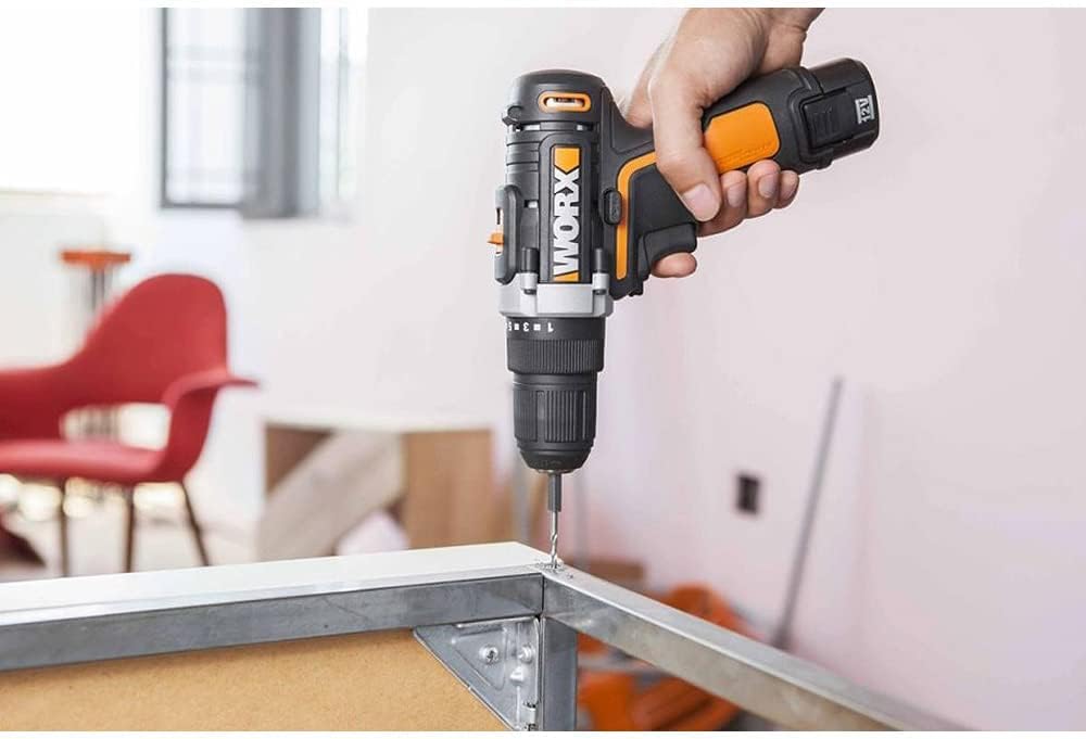 WORX WX128 12V Cordless Drill Driver Kit with 2-Speed & LED Light