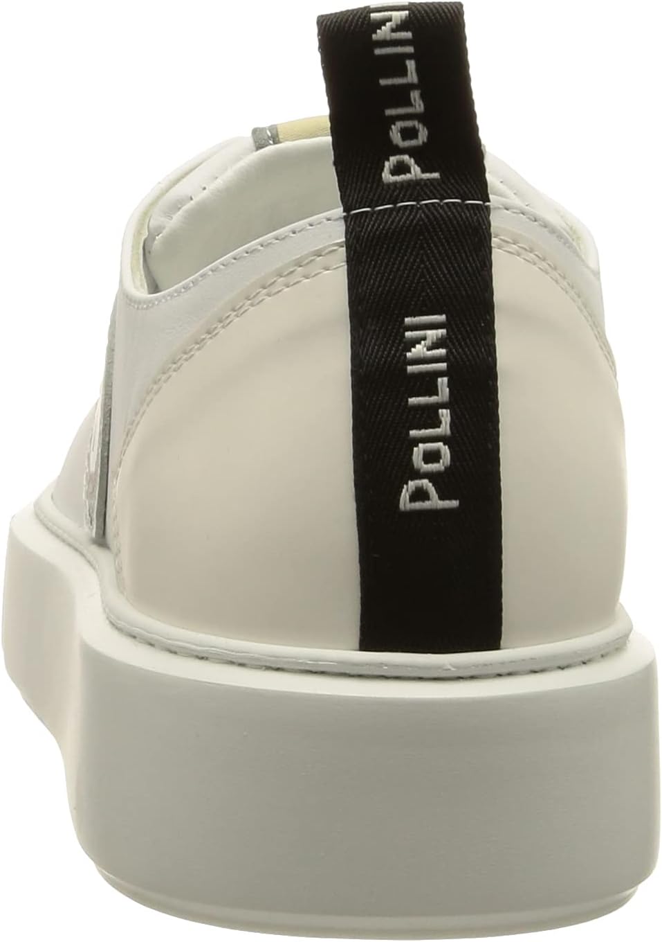 Pollini Men's White Calf Leather Sneaker with Rubber Sole