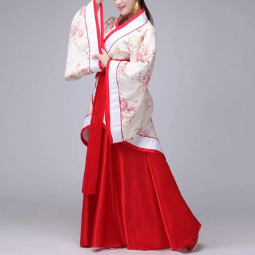 Elegant Floral Hanfu Dress for Women – Traditional Chinese Han Dynasty Style
