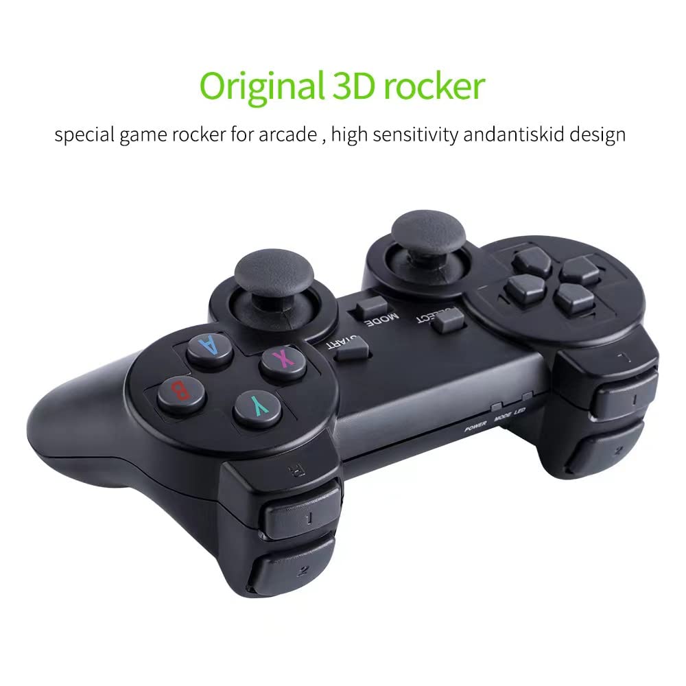 Cawevon Wireless Retro Gaming Console, 9 Classic Emulators, Plug and Play Video Game Stick with 10,000+ Games, 4K HDMI, Dual 2.4GHz Wireless Controllers (64GB)