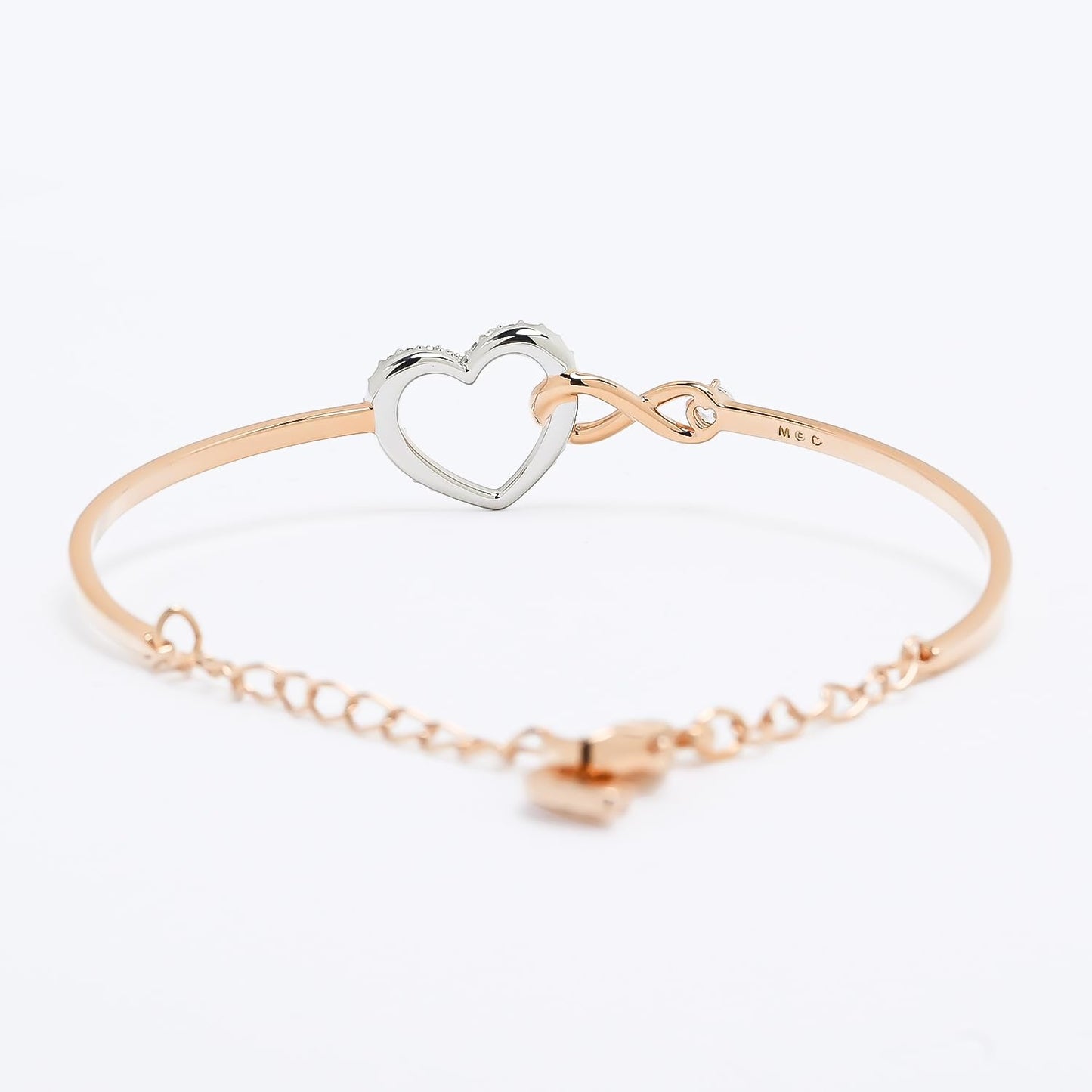 Swarovski Infinity Heart Bangle Rose Gold Crystal Bracelet