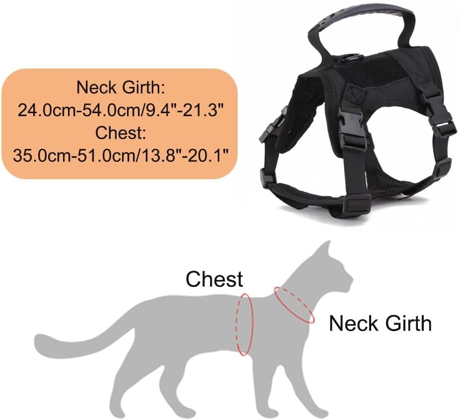 Escape Proof Tactical Cat Harness Vest Adjustable Pet Walking Harness