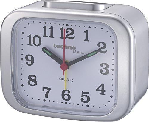 Technoline XL Retro Quartz Alarm Clock: Loud, Clear Display, Silver Design