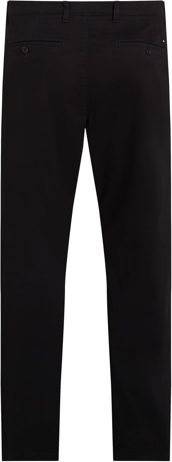 Tommy Hilfiger Men's Satin Chino Pants Black Classic Fit
