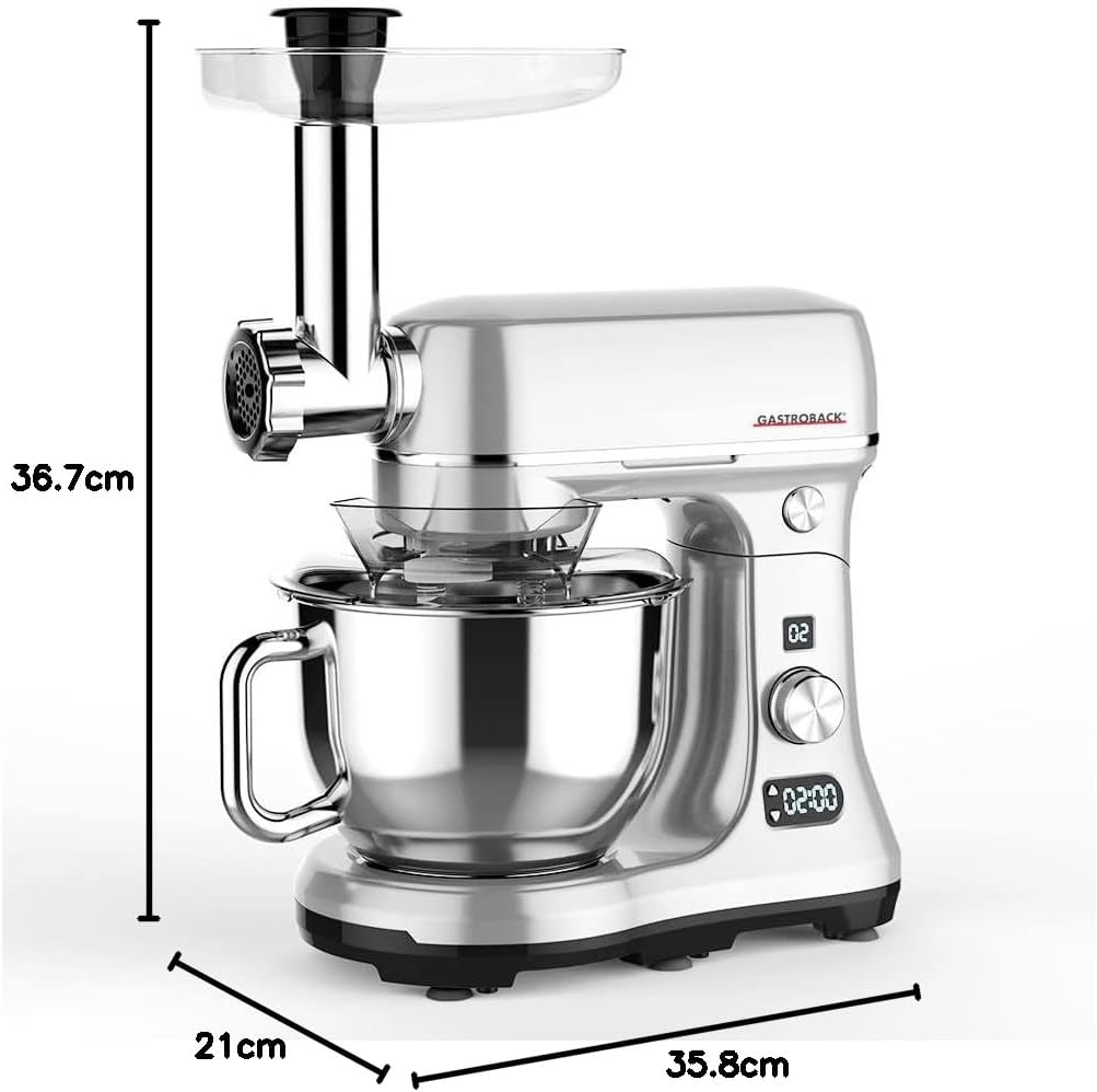 Gastroback Advanced Digital Stand Mixer with Two Bowls and Hooks