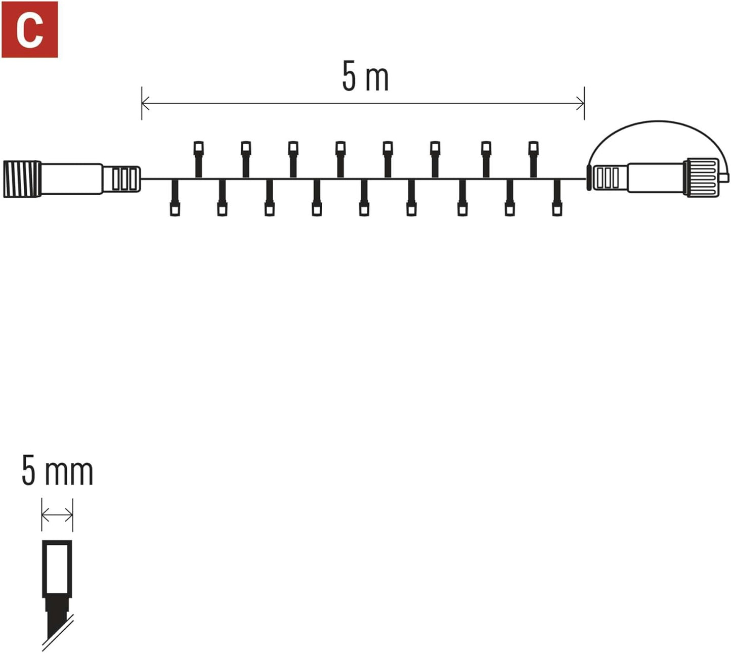 EMOS Connect System 16.4 ft 50 LED Warm White Fairy Lights Extension