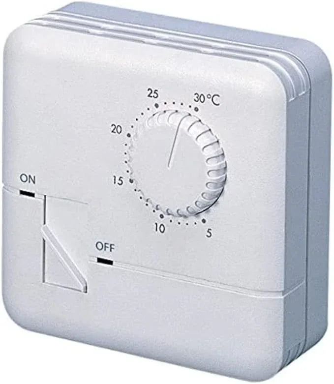 Electraline 59211 Manual Thermostat White Wall-Mount Accurate Temperature Control - Gomix Brands Outlet