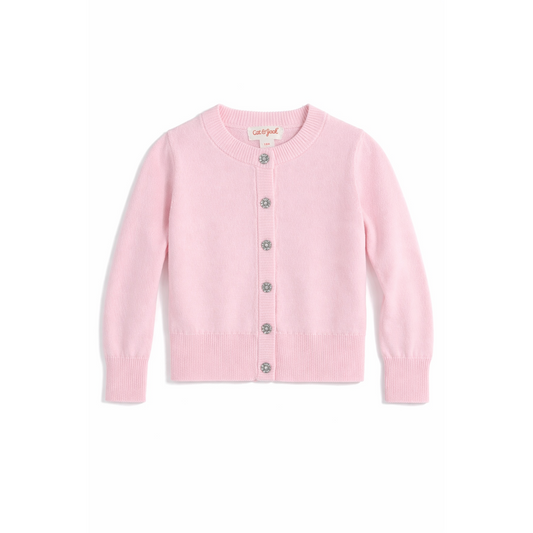 Cat & Jack Girls' Long Sleeve Light Pink Cardigan Sweater