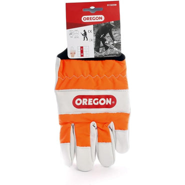 Oregon Leather Chainsaw Gloves – Medium Size 9, Cut‑Resistant, Waterproof