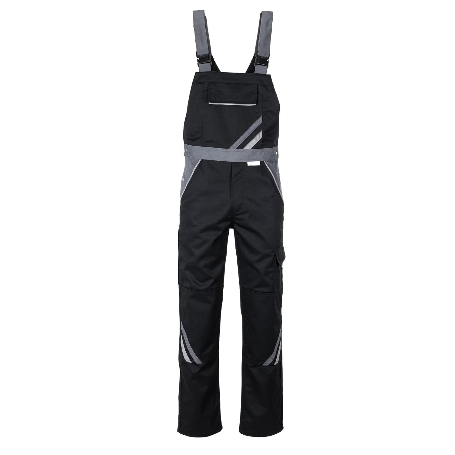 Planam Highline Scratch-Resistant Work Dungarees Black Slate Zinc