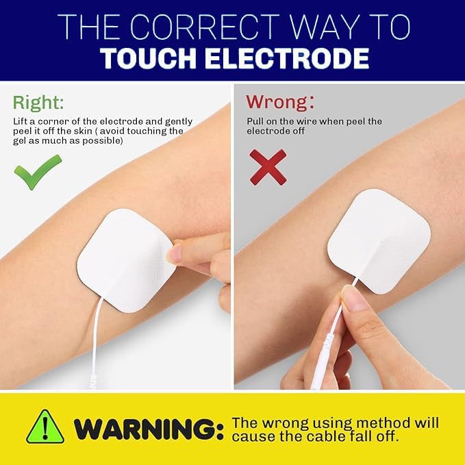 Frogetu 5x5 cm Reusable TENS/EMS Self‑Adhesive Electrode Pads