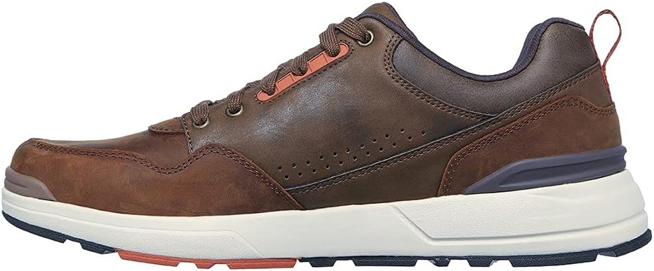Skechers Rozier Mancer Men's Brown Leather Trainers with Memory Foam