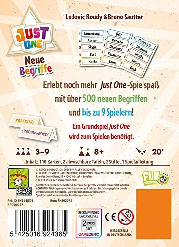 Just One Neue Begriffe German Board Game with 500 Words