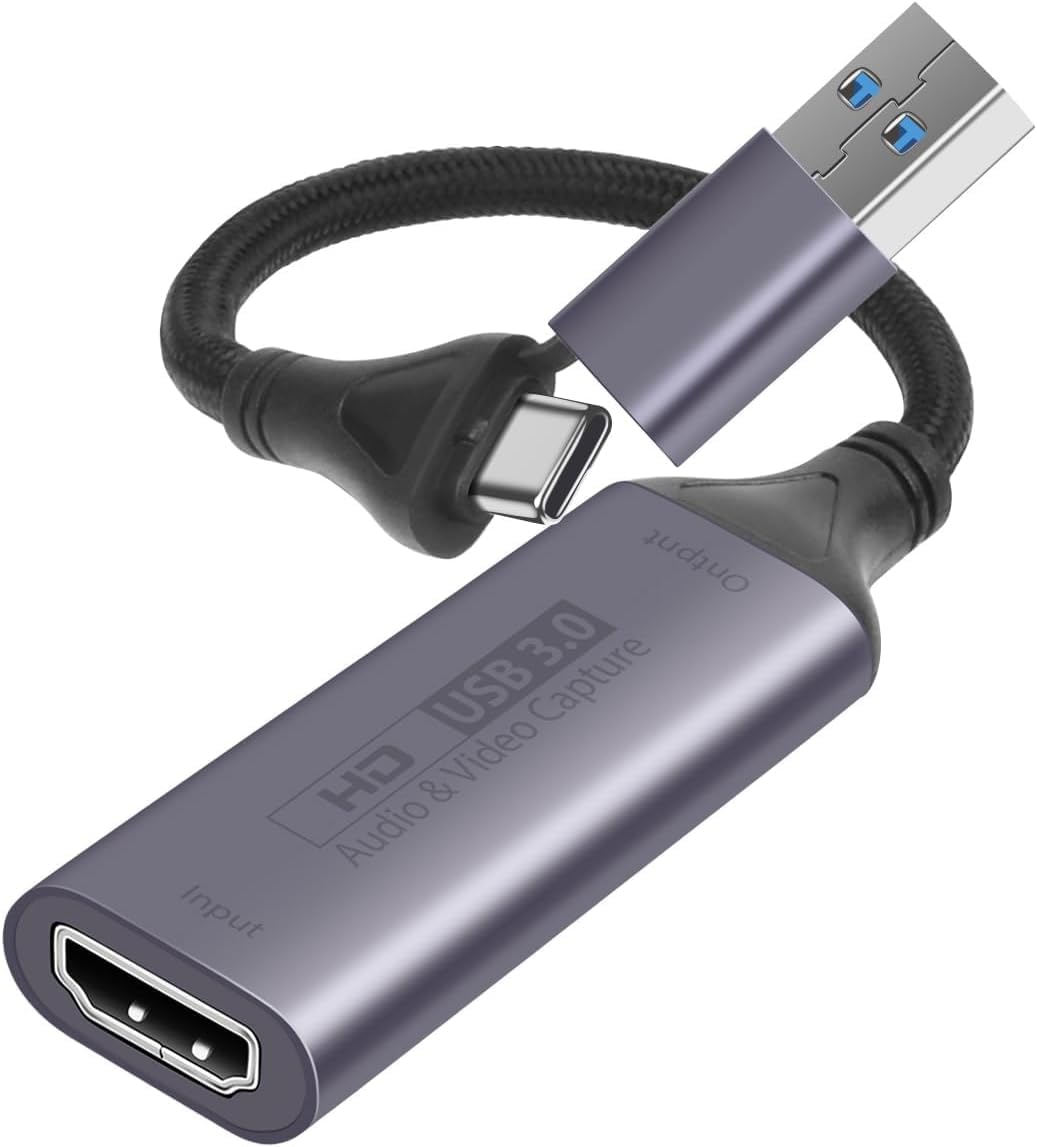 AXFEE Video Capture Card HDMI to USB-C 4K 1080P for PS5 Switch Xbox