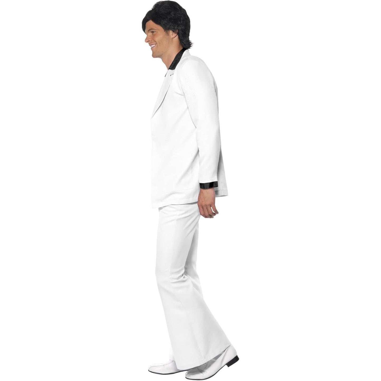 Retro 1970s White Disco Suit Jacket, Vest & Trousers