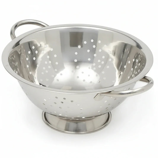 Home Basics Stainless Steel Deep Colander, Durable 3 Quart Kitchen Food Strainer - Gomix Brands Outlet
