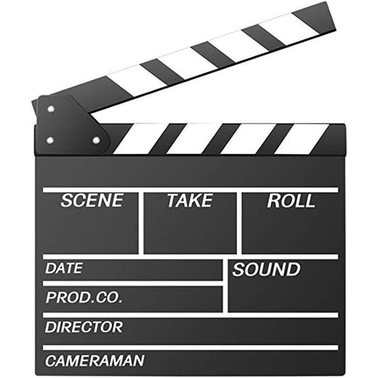 Movie Film Clap Board - Hollywood Clapper Board with Pen
