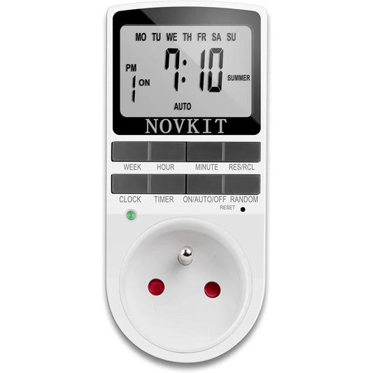 NOVKIT Digital Plug Socket Timer with 18 On/Off Programs, Countdown Feature - Gomix Brands Outlet