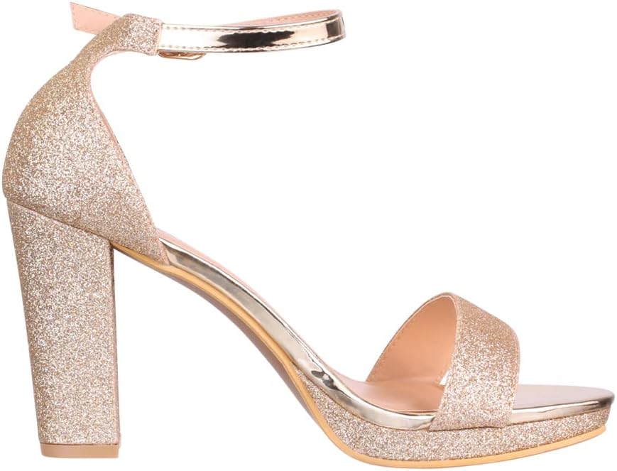 Elara Rhinestone Chunky Heel Women's Pumps – Sparkling Evening Shoes