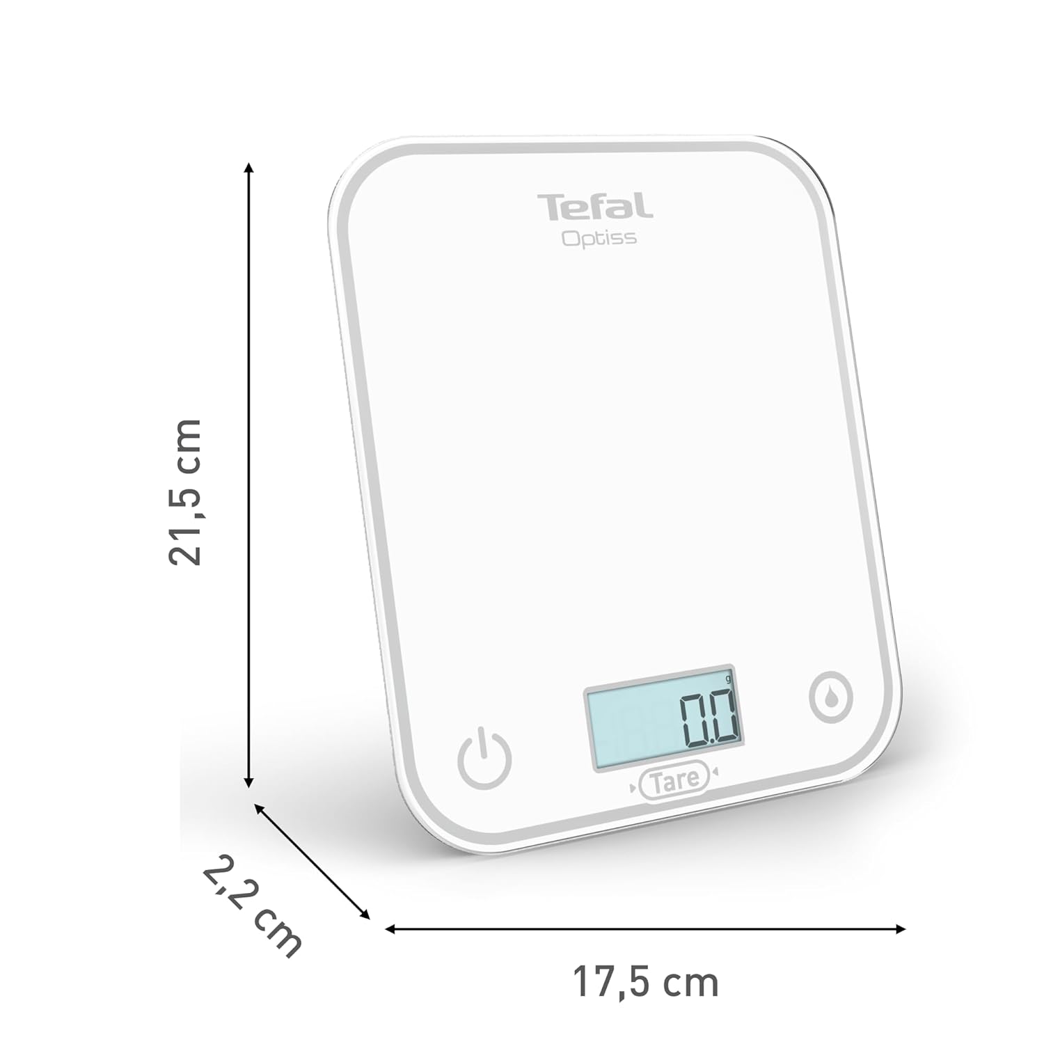 Tefal Optisss 5kg Digital Kitchen Scale with Scratch‑Resistant Glass