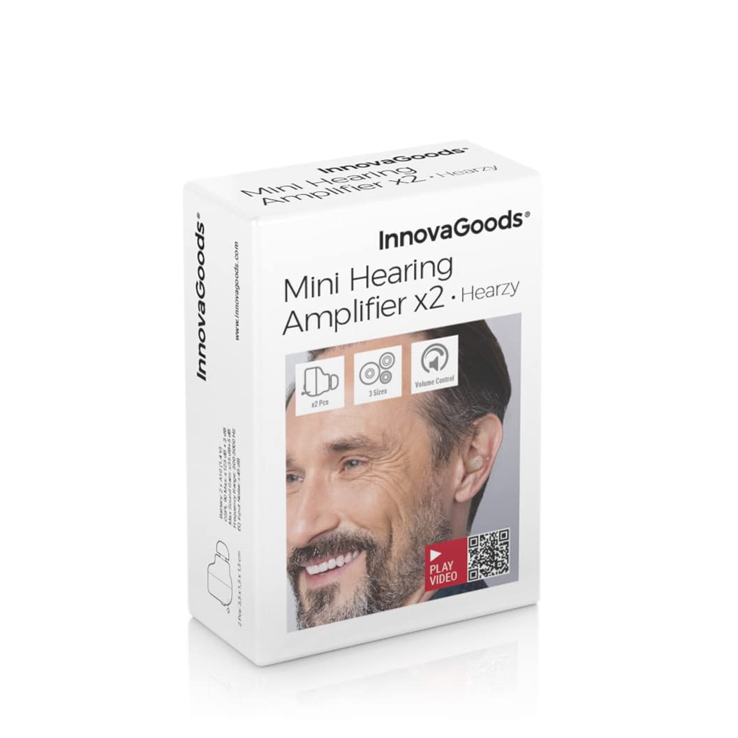 InnovaGoods Hearzy In‑Ear Sound Amplifier with 3 Modes, Mic, and 35‑Hour Battery