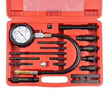 DAYUAN 17 pc Diesel Engine Compression Tester Kit with Glow Plug & Injector Adapters